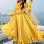 Yellow Anarkali Dupatta Suit Set