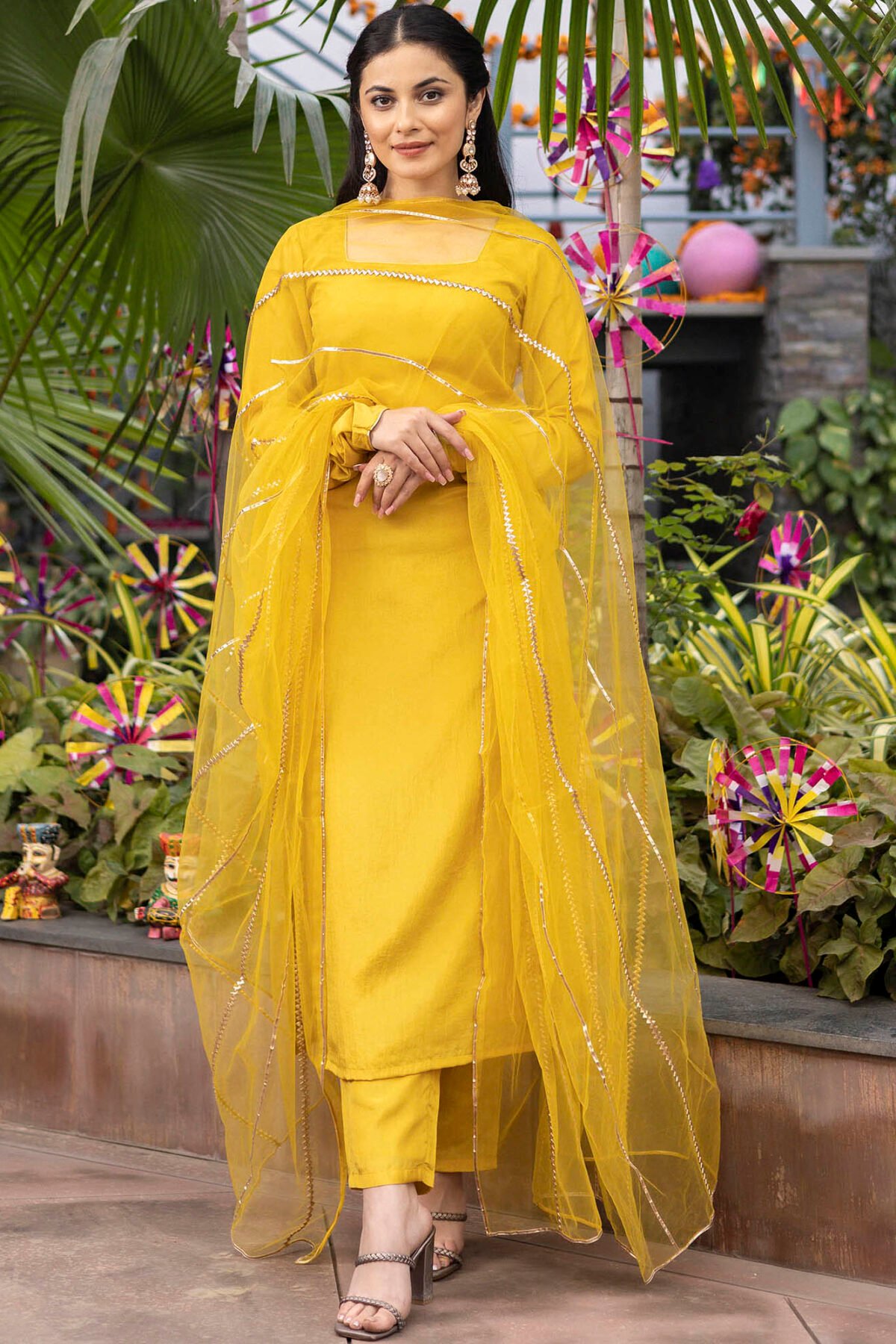 Mustard Silk Yellow Kurta Set