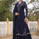 NAVY BLUE KURTA SHARARA SET