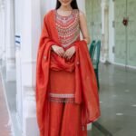 Heritage Red Sharara Set