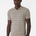 Matisse Knitted Geo Polo in Beige