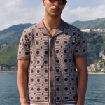 Monica Slim Knit Shirt in Beige