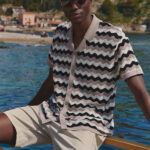 Aruba Textured Relaxed Fit Knitted Shirt in Taupe