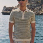 Torino Stripe Polo in Green and Cream