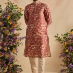 Zian chestnut kurta with churidar