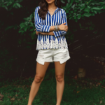 Harbor Stripe Embroidered Cotton Shirt