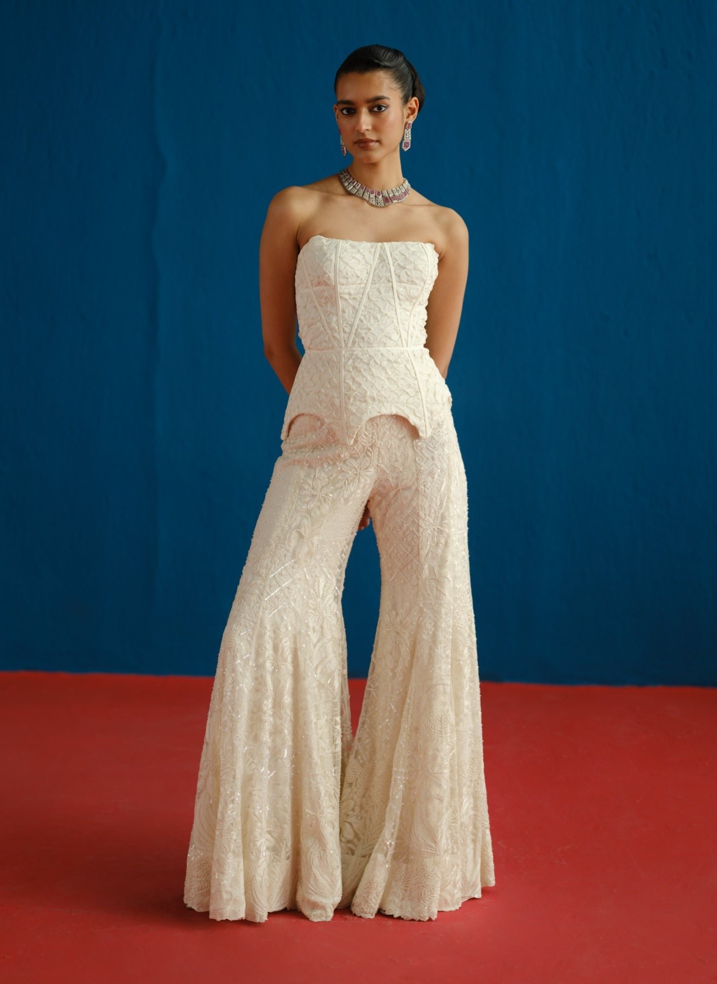 Ole ivory corset and flared pants