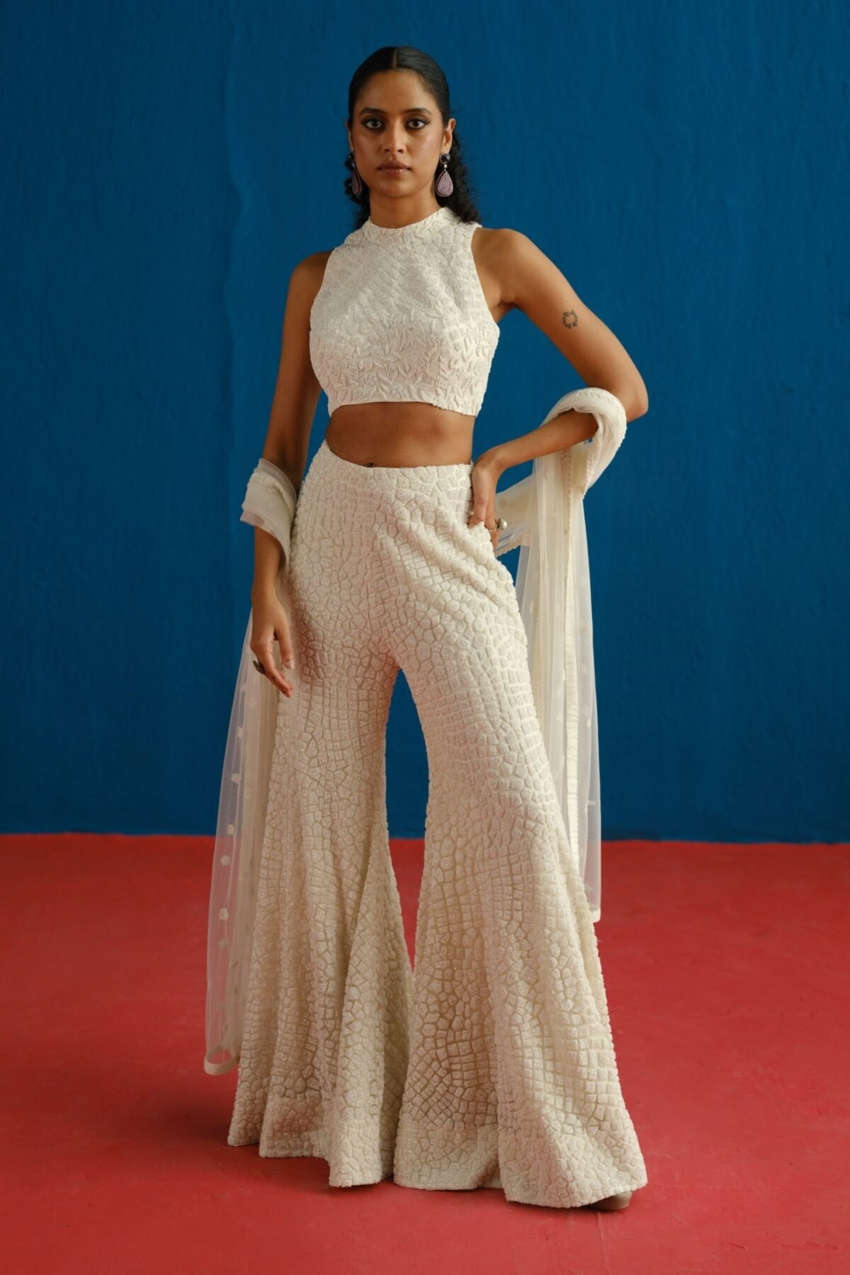 Eshara ivory halter and pant set