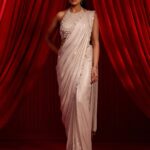 Gray shwet sanyoga sari and blouse