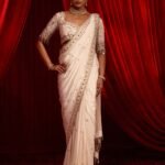 Ivory sanyoga sari and blouse