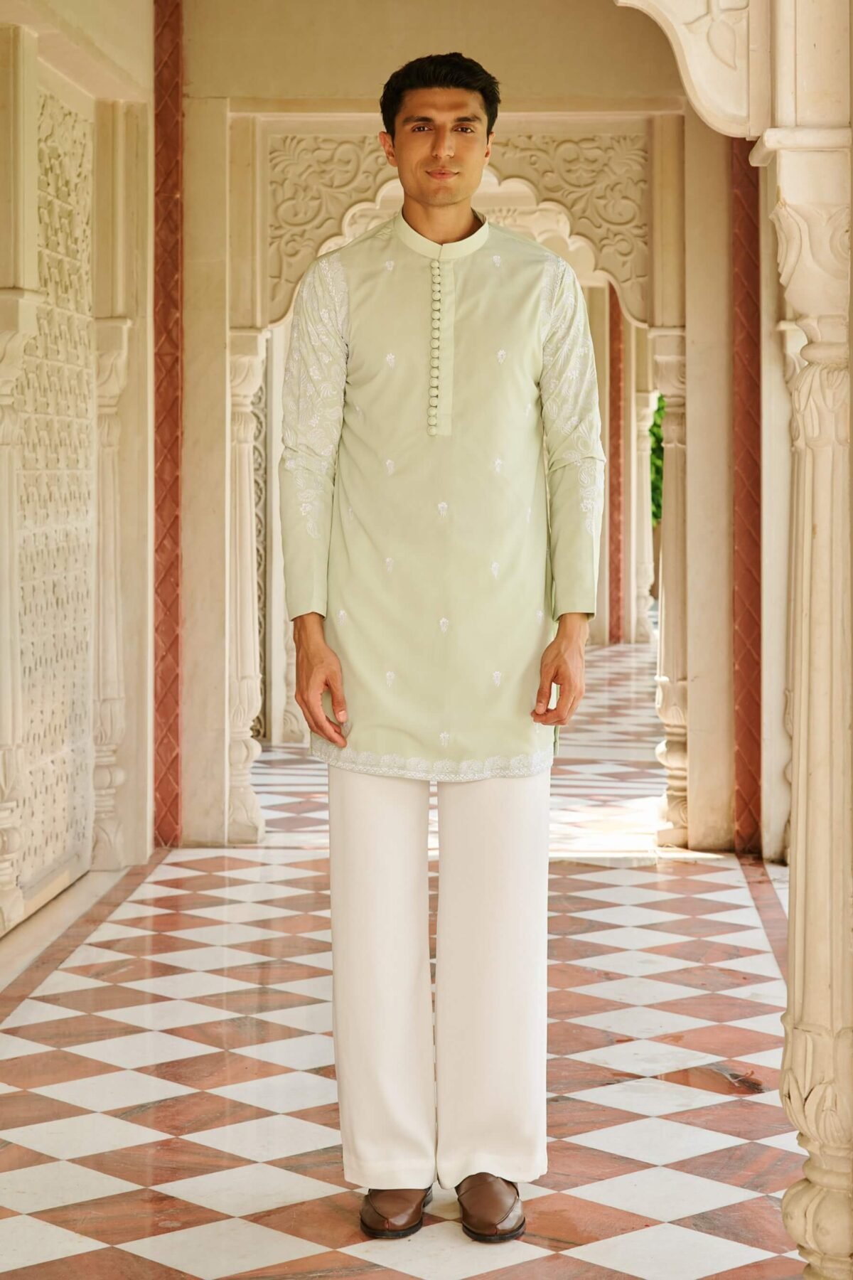 Zikar pale green kurta and pants