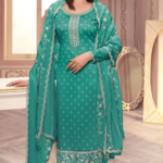 Teal Blue Salwar Kameez With Dupatta For Weddings And Occasions