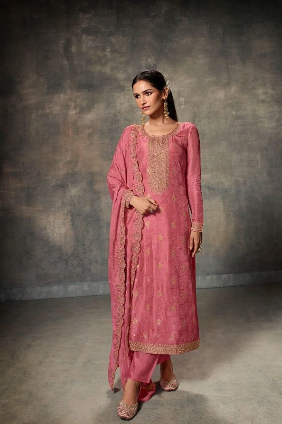 Churidar Pink Salwar Kameez Dress-Suits For  Weddings