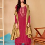 Dusty Pink Kameez Shalwar in Silk for Festive Occasions