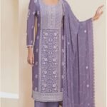 Readymade Salwar Suit in Purple With Dupatta