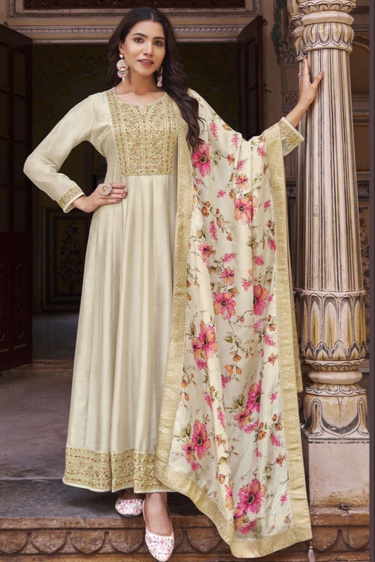 Traditional Anarkali Gown  Designer Party Wear Dupatta Suit