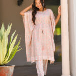 Pink Peach Muslin Kaftan Set
