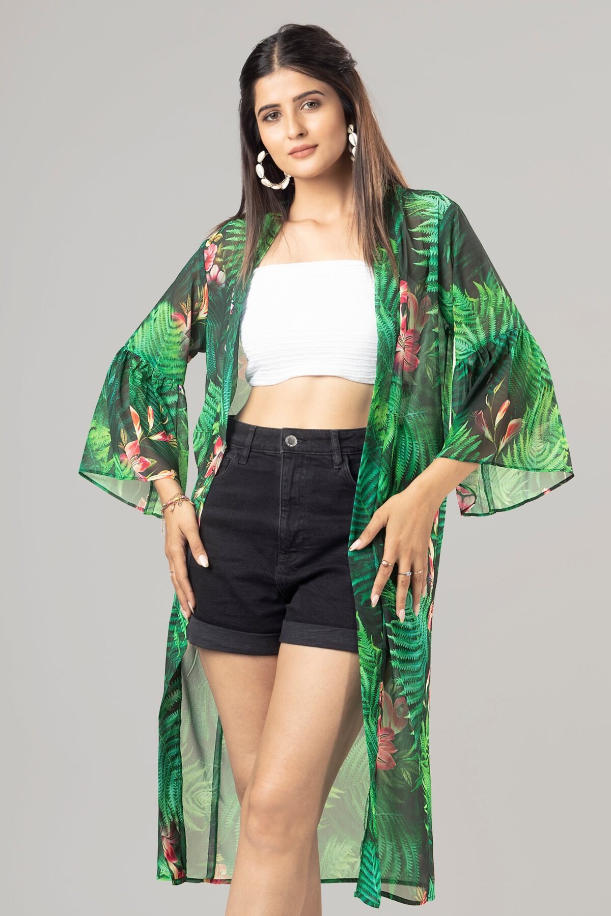 Exclusive Floral Kimono Shrug For Women