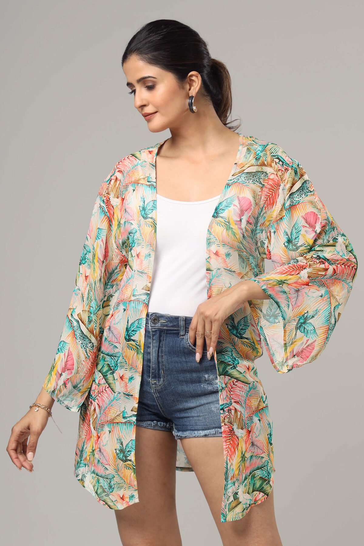 Tropical Kimono Shrug For Women