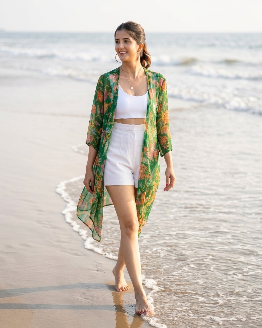 Vintage Floral Waterfall Shrug For Women