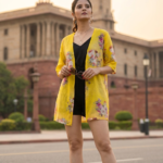 Floral Short Sleeve Mulmul Shrug For Women