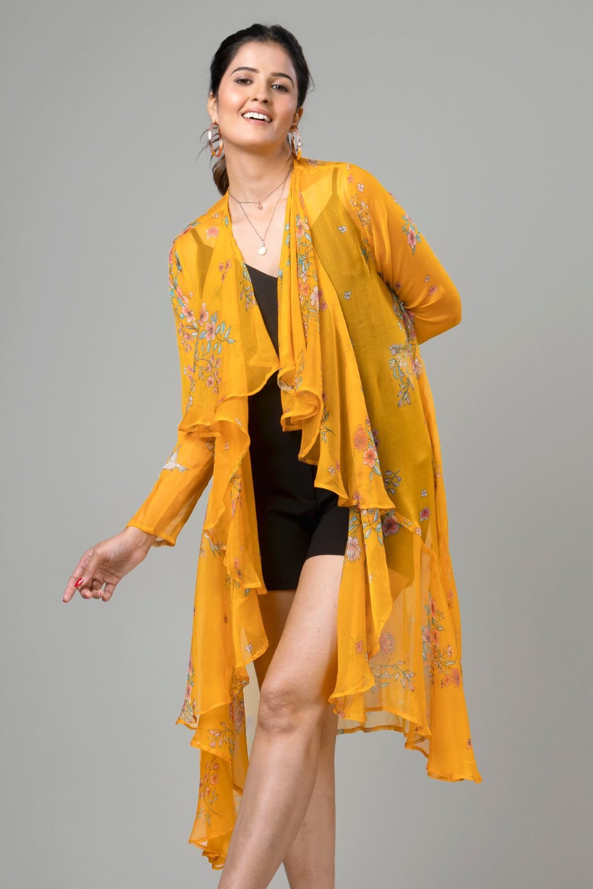 Floral Waterfall Shrug For Women