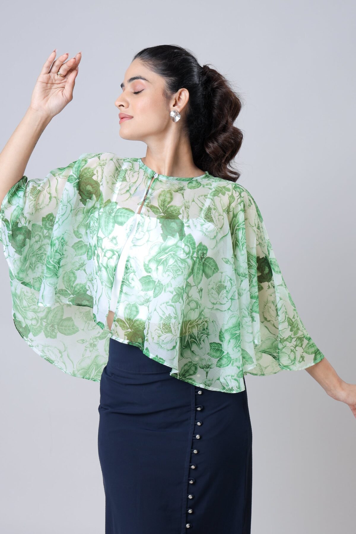 Beautiful Trendy Floral Poncho Shrug for Women