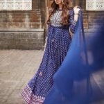 Navy Blue Anarkali Set