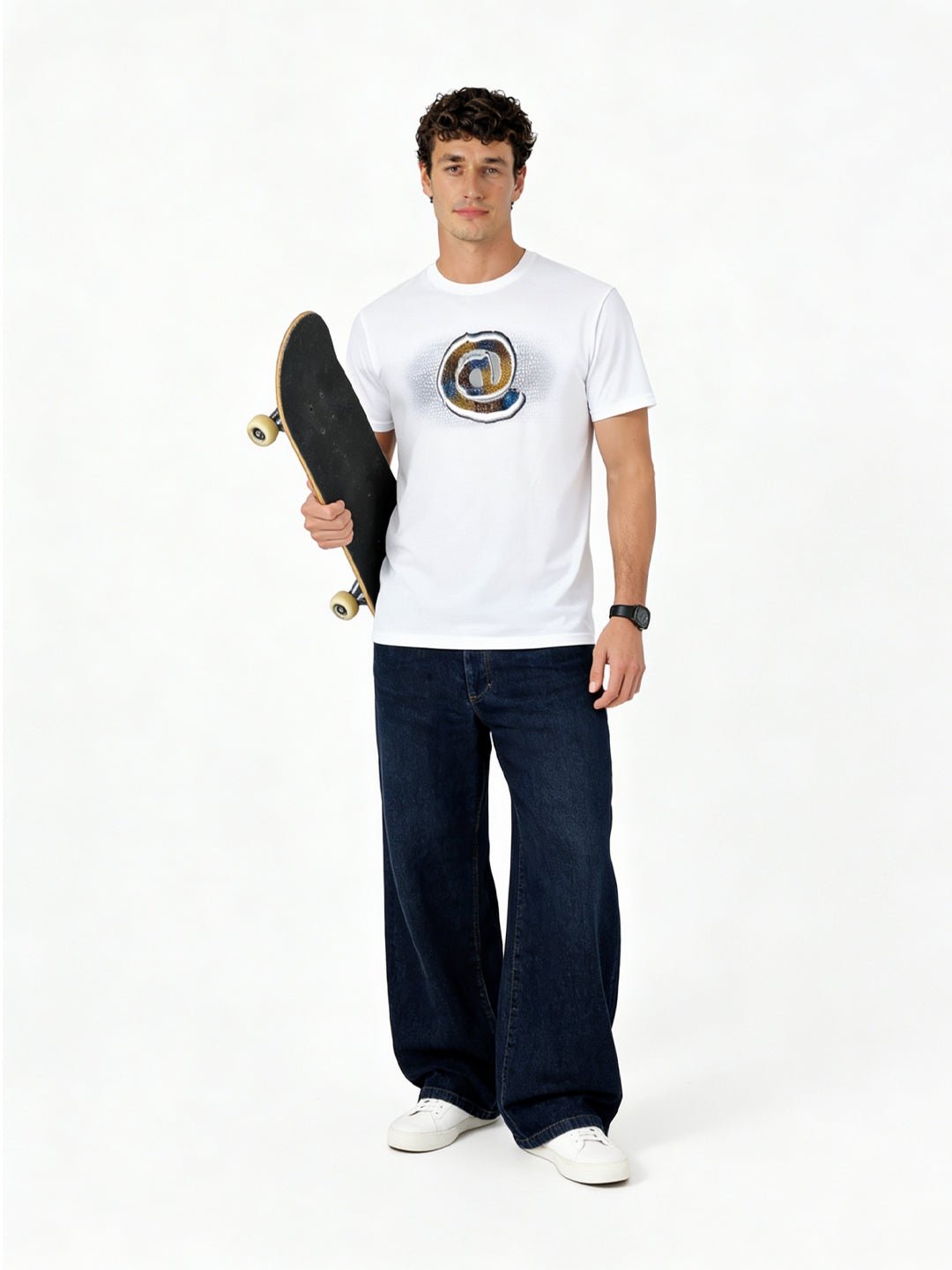 White Graphic Print T-Shirt