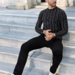Men Vertical Striped Full Sleeve Regular Fit T-Shirt