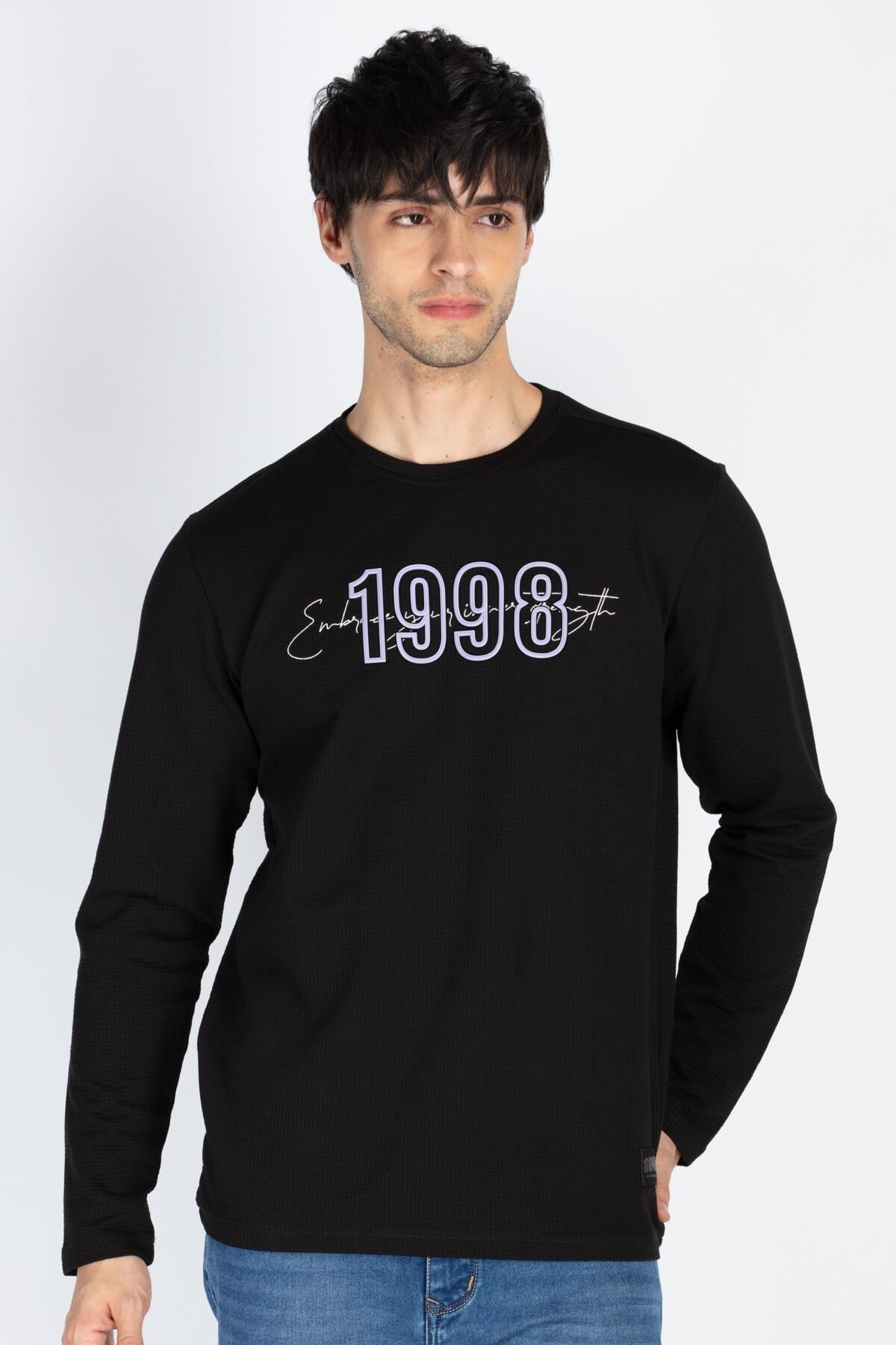 Mens Printed Round Neck Full Sleeve T-Shirt