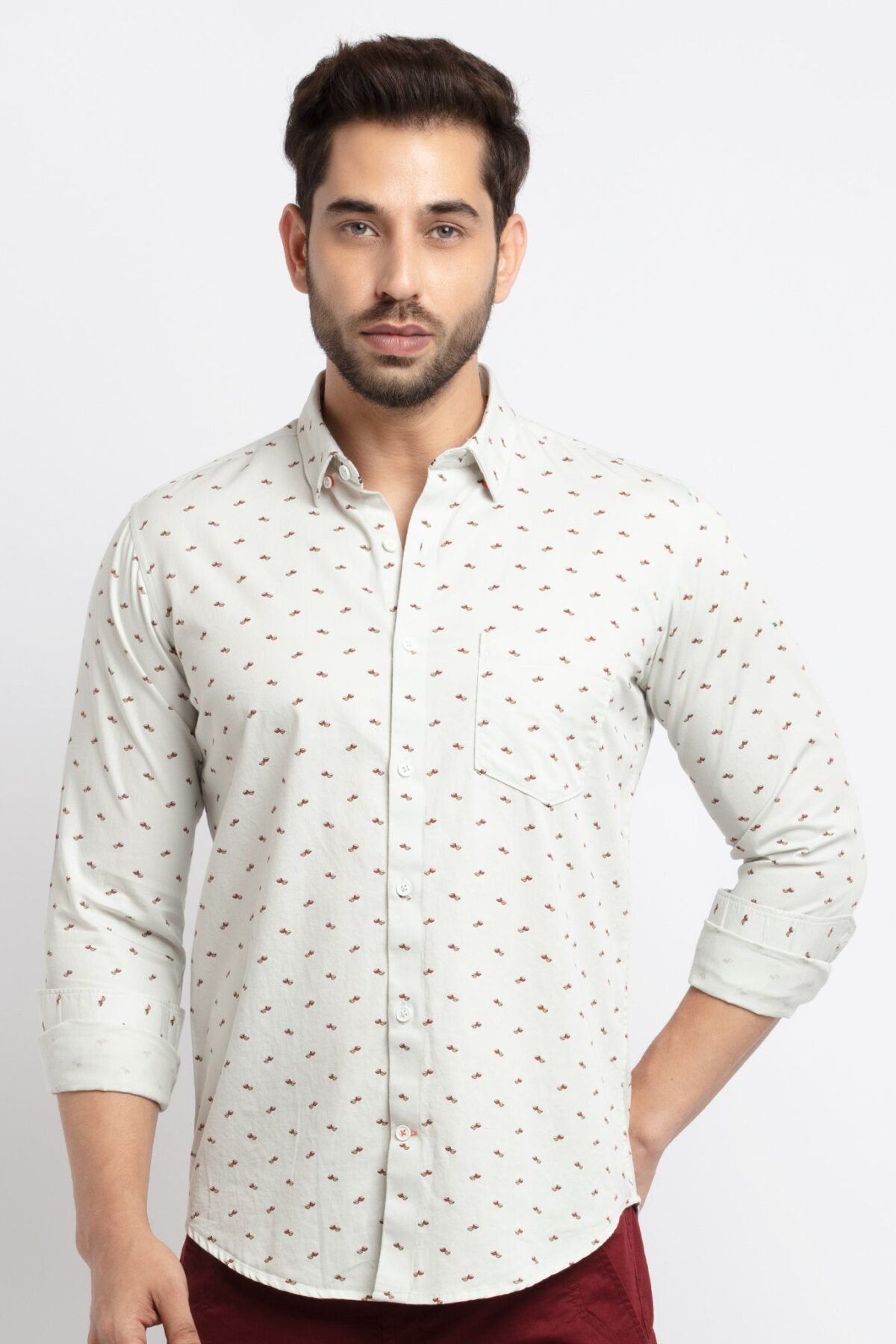 Mens All Over Printed Slim Fit Shirt