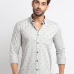 Mens Slim Fit Printed Cotton Shirt