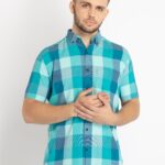 Mens Checkered Cotton Slim Fit Shirt