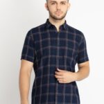 Mens Checkered Cotton Slim Fit Shirt