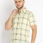 Mens Checkered Cotton Slim Fit Shirt