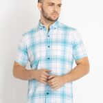 Mens Checkered Cotton Slim Fit Shirt