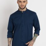 Mens Solid Cotton Slim Fit Shirt
