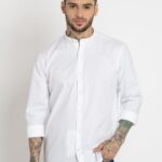 Mens Solid Cotton Slim Fit Shirt
