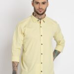 Mens Solid Cotton Slim Fit Shirt