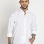 Mens Solid Cotton Slim Fit Shirt