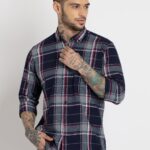 Men Checkered Cotton Slim Fit Shirt