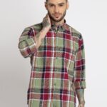 Mens Checkered Cotton Slim Fit Shirt