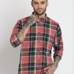Mens Checkered Cotton Slim Fit Shirt
