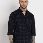 Mens Checkered Cotton Slim Fit Shirt