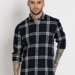 Mens Checkered Cotton Slim Fit Shirt