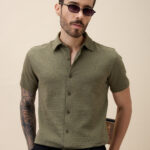 Men Solid Polo Collar Half Sleeves Regular Fit Shirt