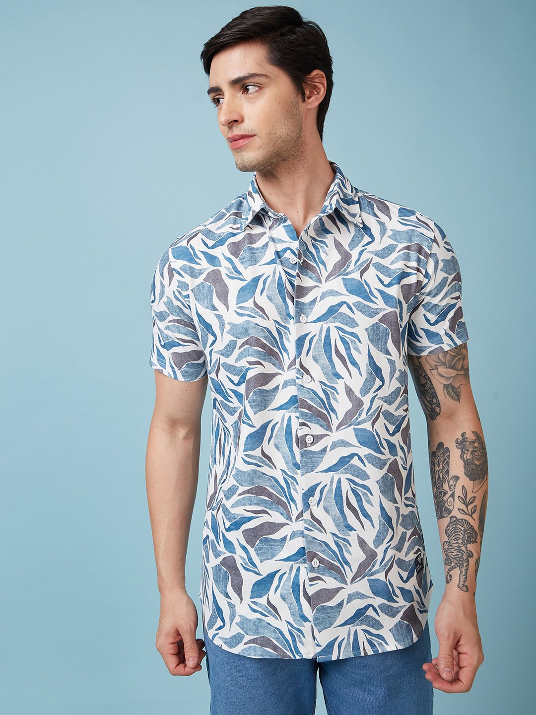 Men Printed Half Sleeves Shirt