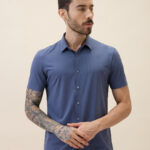 Mens Premium Solid Cuban Collar Half Sleeves Regular Fit Shirt