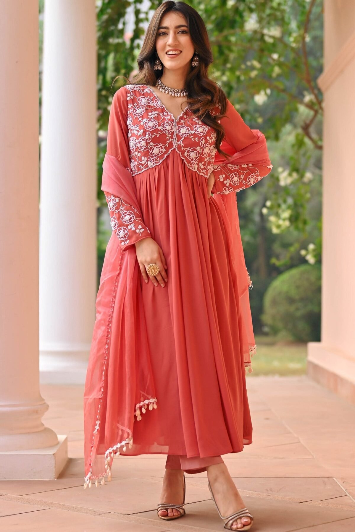 Pink Anarkali Set